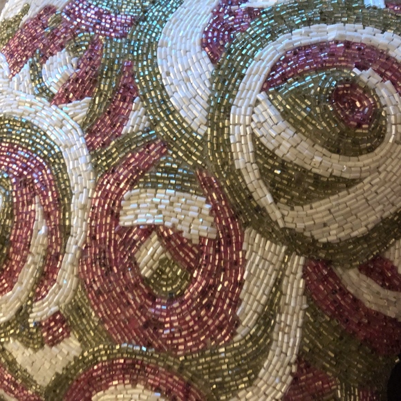 Sequined Decorative Pillows Pink and Green - Picture 1 of 4